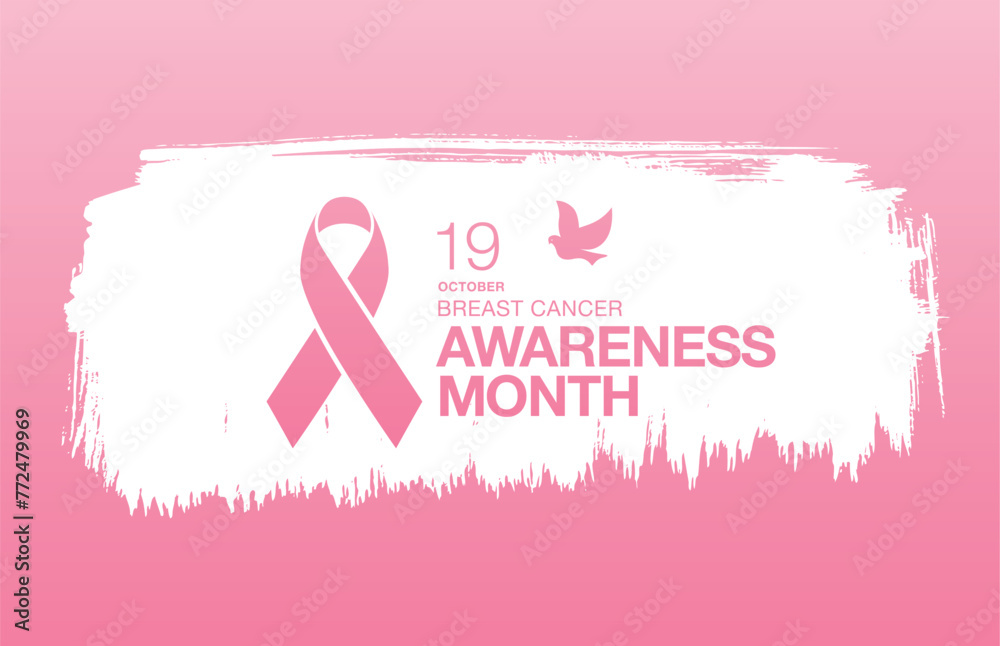 Breast cancer awareness month. Awareness ribbon. Vector illustration Breast cancer awareness month. Awareness ribbon. Vector illustration