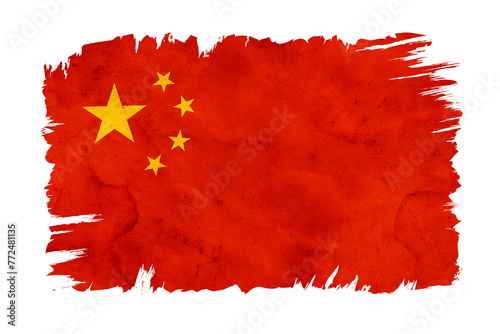 Vintage China flag. Chineese flag.