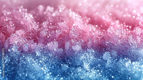 Ethereal Water Droplets Dance on Pink and Blue Canvas