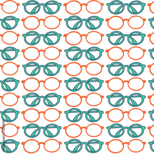 Seamless pattern lvector glasses icon flat style
