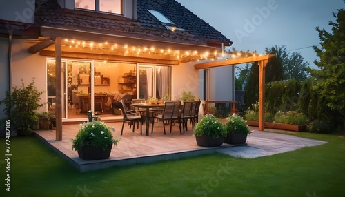 luxury home with a garden
