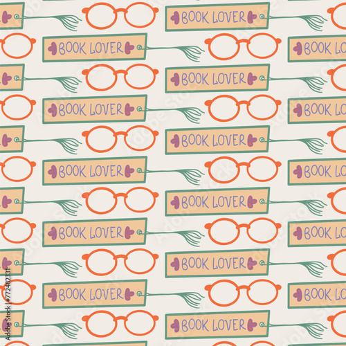 Seamless pattern lvector glasses icon flat style