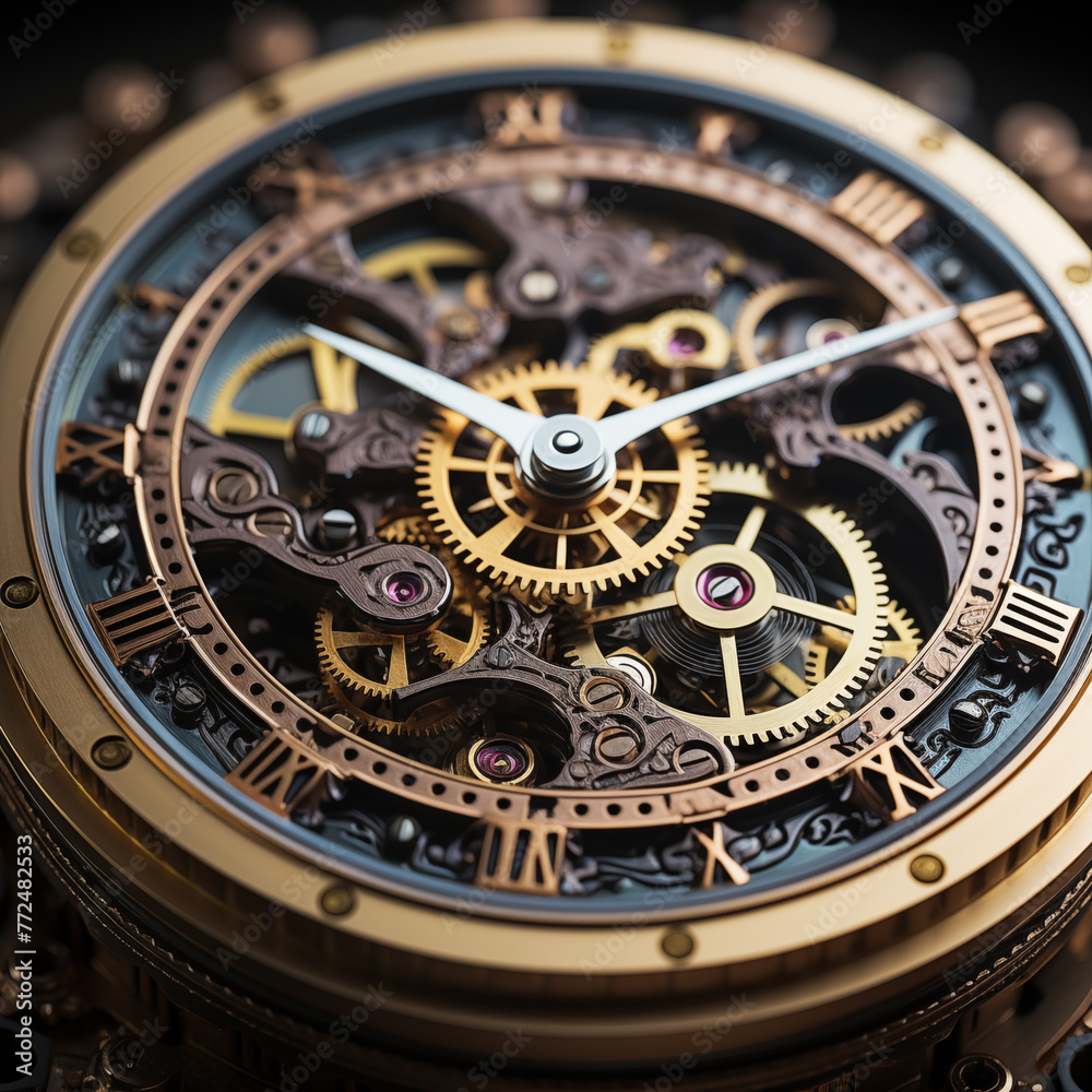 watch mechanism close up