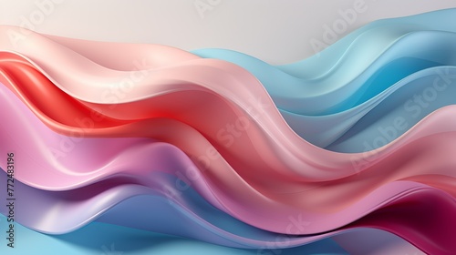 Blue and pink liquid effect square wave line light star , background white blue pastel color palette , Generate AI