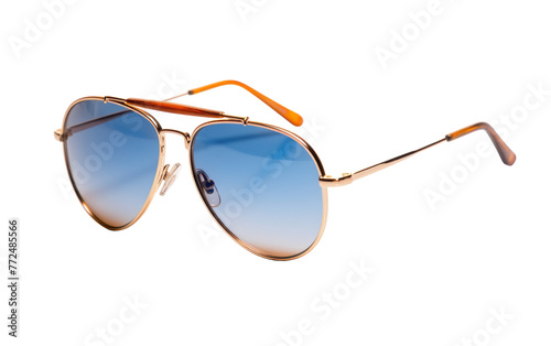 A pair of sunglasses set on a crisp white background, exuding style and attitude