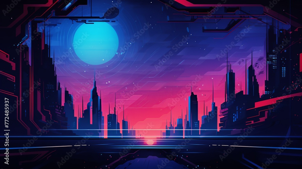 Background wallpaper Abstract cyberpunk landing page  Generate AI