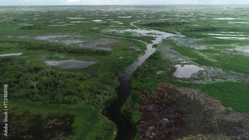 Aerial view of Paraguai River, Pantanal Region - Corumbá, Mato Grosso do Sul, Brazil photo