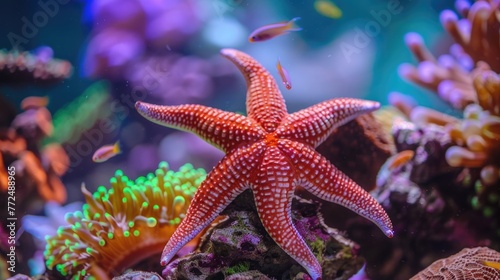 Close up of a starfish in an aquarium. Suitable for marine life concepts © Fotograf
