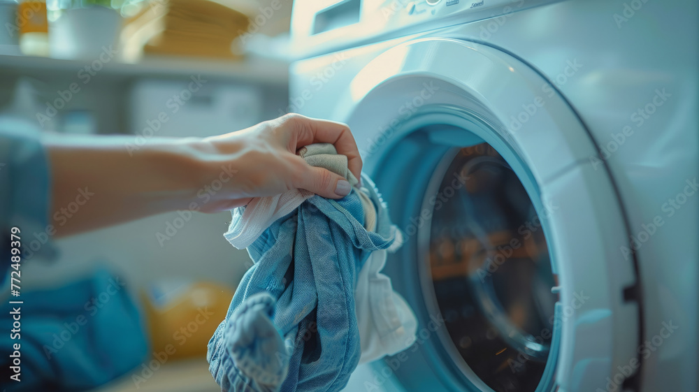 Person doing laundry Person doing laundry