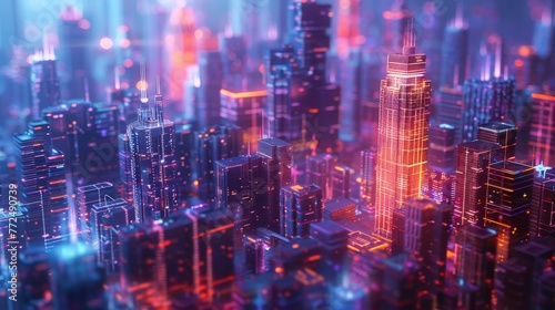 A neon cityscape
