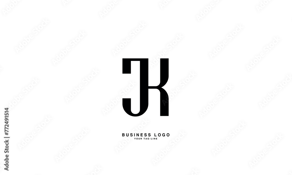 JK, KJ, J, K, Abstract Letters Logo Monogram JK, KJ, J, K, Abstract Letters Logo Monogram