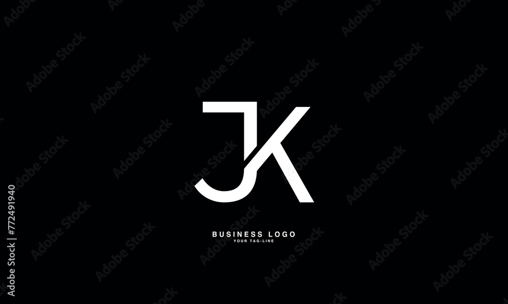 JK, KJ, J, K, Abstract Letters Logo Monogram JK, KJ, J, K, Abstract Letters Logo Monogram