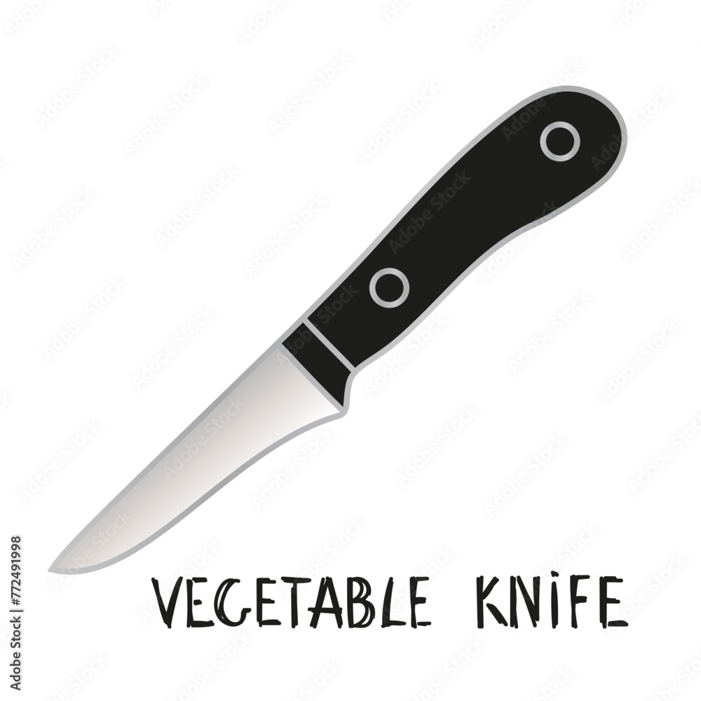 Obraz premium Black and White Vegetable Knife