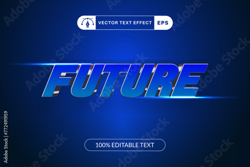 Future text effect template design with 3d style