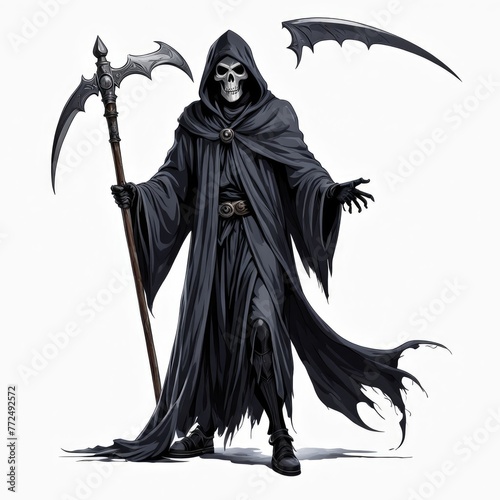 a grim reaper on a white background