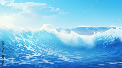 Blue Water Wave Images , palette color , for design banner wallpaper background Generate AI © VinaAmeliaGRPHIC