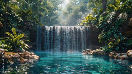 Pool With Central Waterfall photo