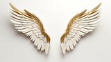 Wing gold in white background Generate AI