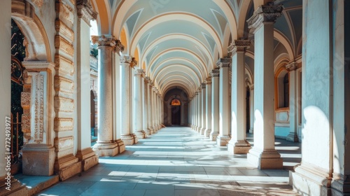 Elegant architectural hallway  ideal for interior design concepts