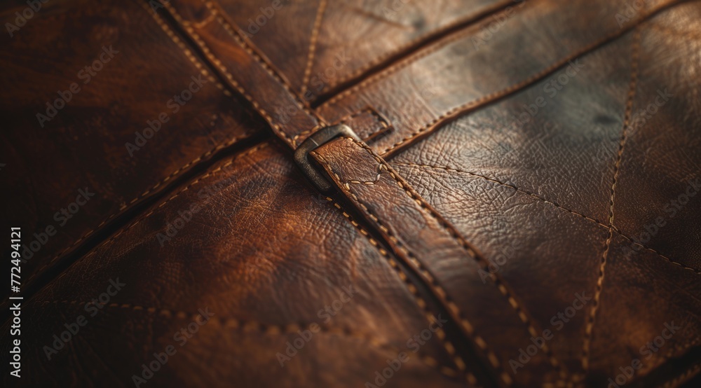 Naklejka premium close up of leather jacket
