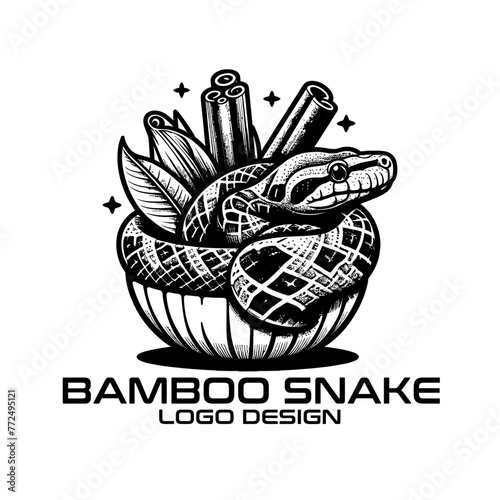 Bamboo Snake Vector Logo Design  photo