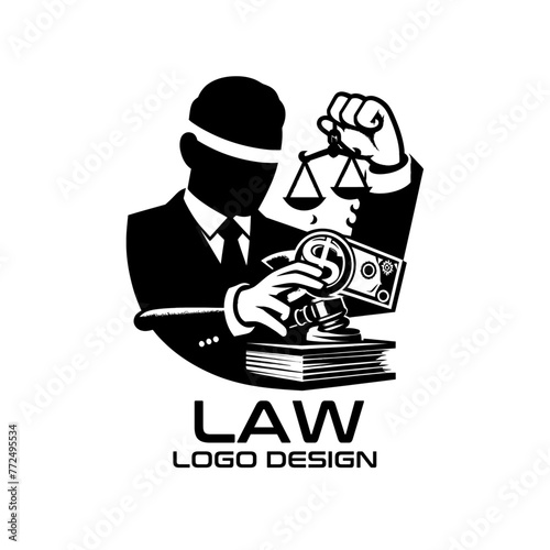 Law Vector Logo Design photo