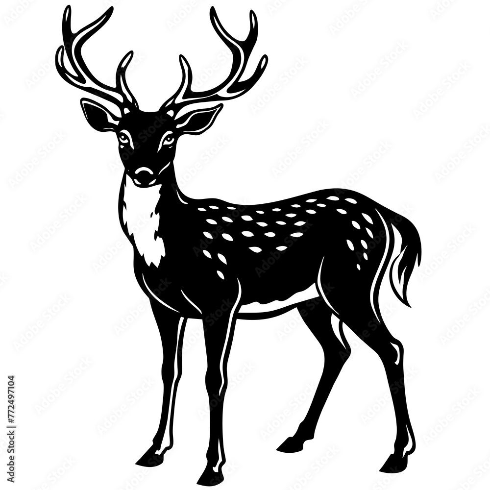 Fototapeta premium deer silhouette vector illustration svg file