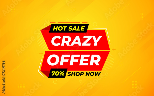 Crazy Offer Sale Background. Sale banner design template. Vector illustration. Market promotion banner and crazy discount announcement background vector illustration