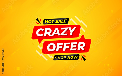 Crazy Offer Sale Background. Sale banner design template. Vector illustration. Market promotion banner and crazy discount announcement background vector illustration