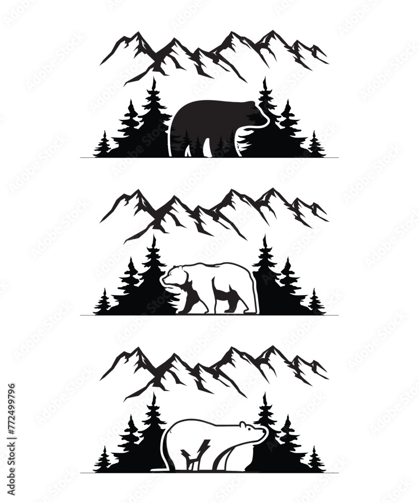 Fototapeta premium Bear Silhouette