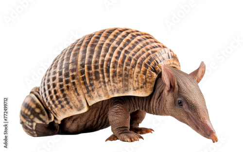 An armadillo stands upright on its hind legs, appearing to dance in a display of balance and agility © FMSTUDIO