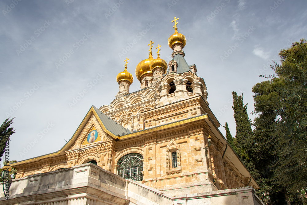 The Russian Orthodox Church of Maria Magdalene, Jerusalem, Israel.