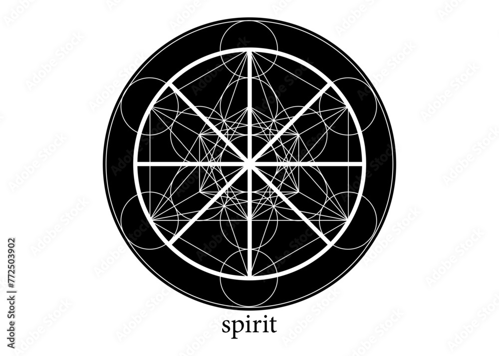 Spirit symbol wicca alchemy icon, Sacred Geometry, Magic logo design of ...