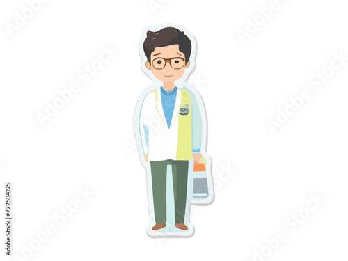 elegant young man in business suit. Cartoon illustration of a handsome successful businessman.