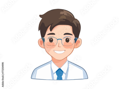elegant young man in business suit. Cartoon illustration of a handsome successful businessman.