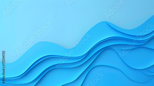 A wave on electric blue waters with a foggy sky, in a 3D rendering