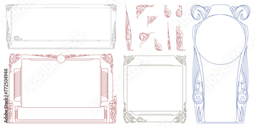 Snail. Line ornament for design frames and borders.