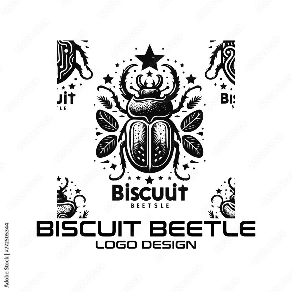 Obraz premium Biscuit Beetle Vector Logo Design