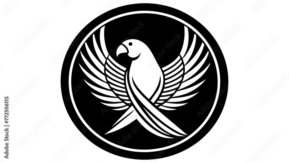 Obraz premium parrot-icon-in-circle-logo vector illustration