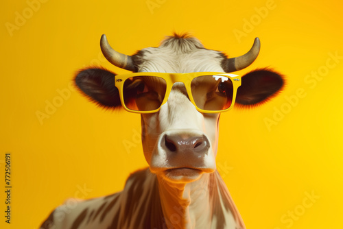 Stylish Cow in Sunglasses
