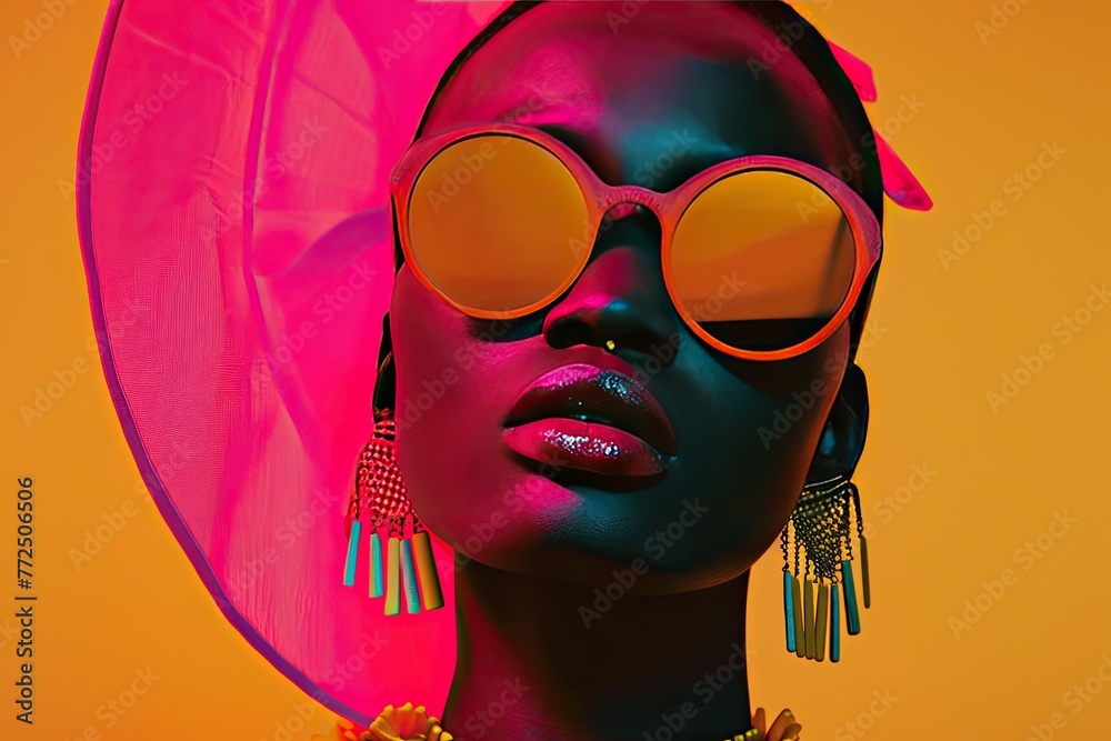 Fashion image featuring bold accessories as focal points, A striking fashion image highlighting bold accessories as focal points.