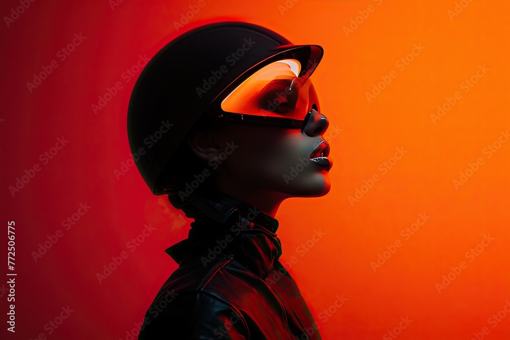 Fashion portraying a futuristic and edgy look, Cutting-edge fashion featuring futuristic and edgy aesthetics.