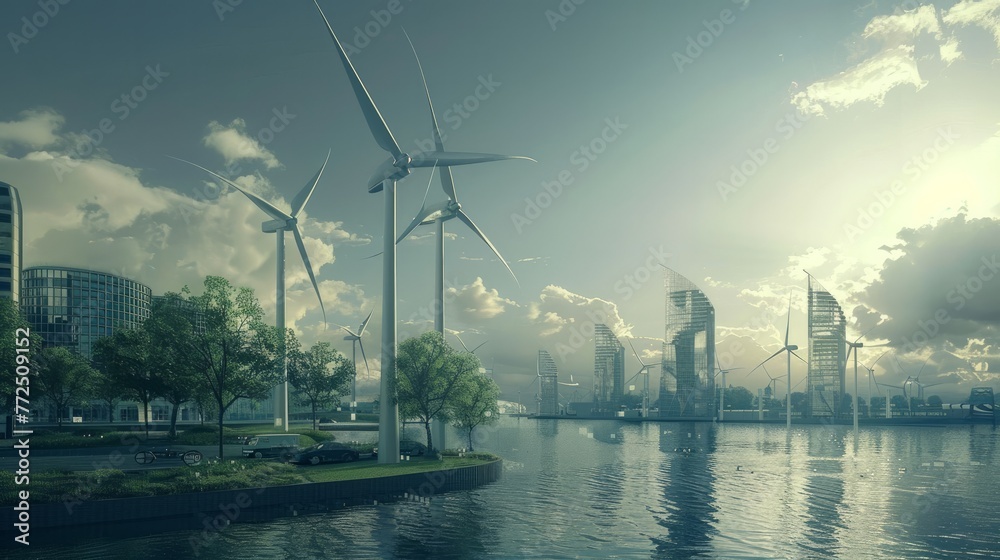 Wind turbines integrated into the urban landscape