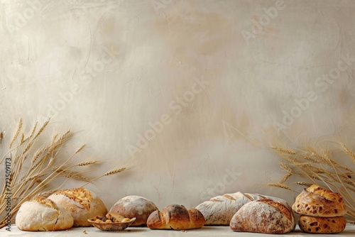 Fresh baked bread Background