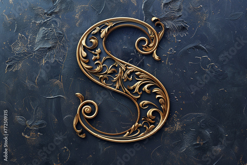 The elegant letter S  royal fashion. calligraphic beautiful logo. An antique hand-drawn logo  Illustration format.