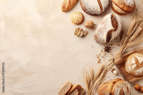 Fresh baked bread Background