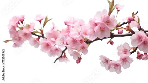 Beautiful sakura flowers isolated on white © Zie