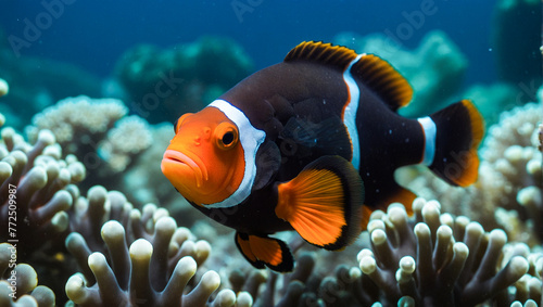 Tropical reef clownfish 