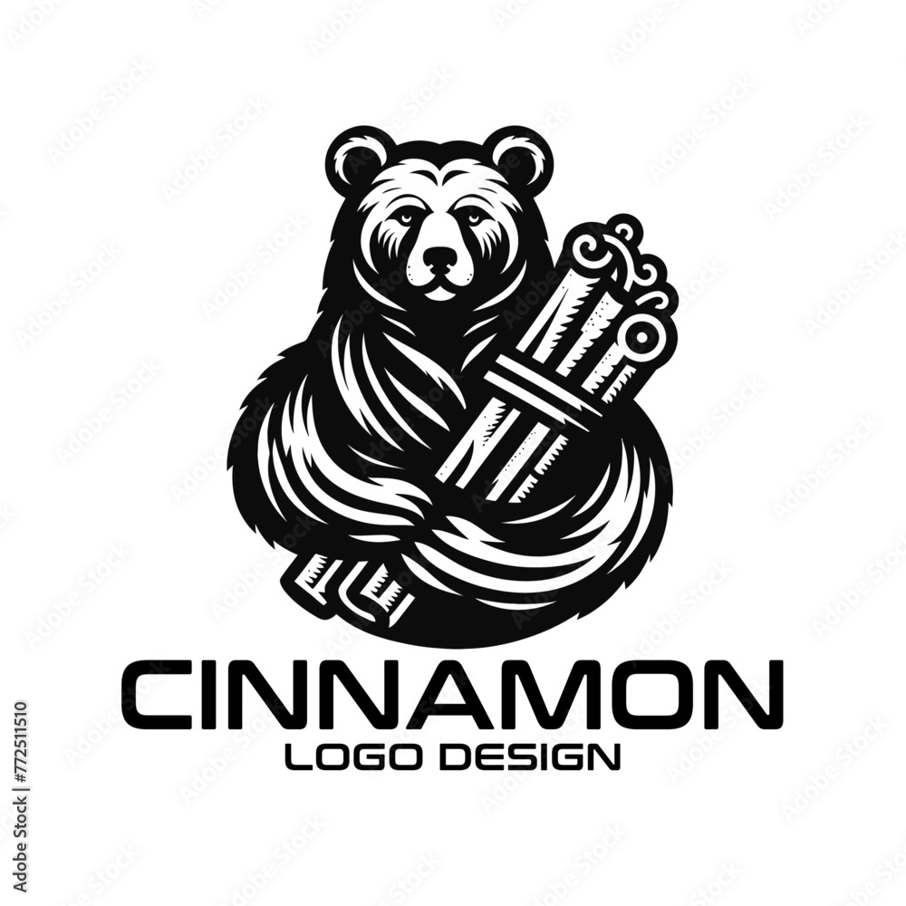 Fototapeta premium Cinnamon Bear Vector Logo Design