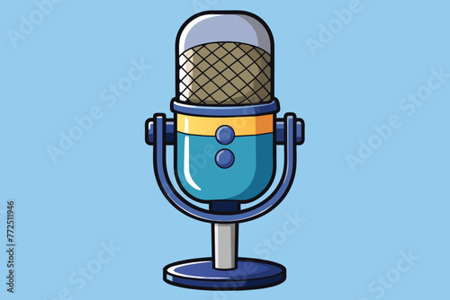 condenser studio microphone vector illustration